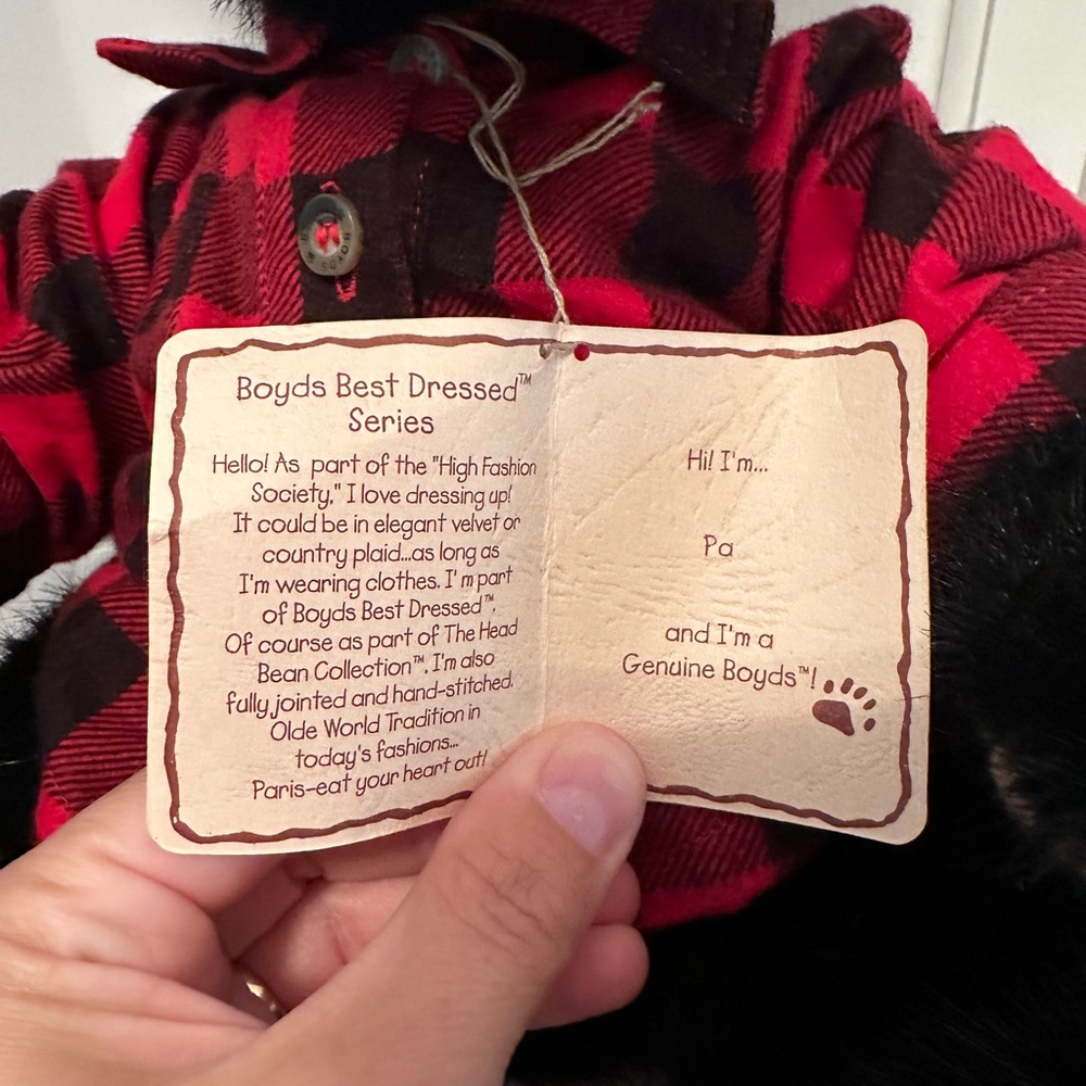 NWT, RARE Boyds Bears, Best Dressed Series, Black Bear Pa - Picture 5 of 5
